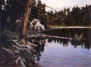Johnson, Frank Tenney Cove in Yellowstone Park oil
